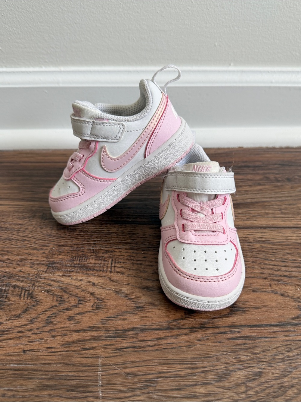 Nike Court Borough Low Recraft Pink White Sneakers Size 5C kids toddler